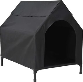 vidaXL Háziállat ház Fekete 110 x 75 x 90 cm Acél