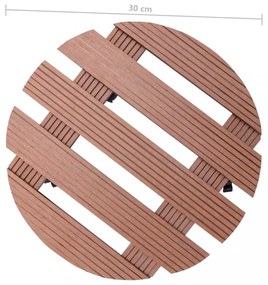 2 db barna WPC görgős virágtartó Ø30 x 7,5 cm