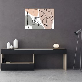 Kép - Női test vonal művészet N⁰2 (70x50 cm)