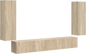 vidaXL TV falit kabinet szett 4 pcs Sonoma tölgy Faanyag
