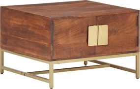 vidaXL mézbarna tömör akácfa dohányzóasztal 67 x 67 x 45 cm