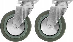 Keréktárcsa Forgó Szett, Lemezrögzítő 100MM 80KG 2 Db