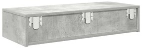 Falipolc fiókokkal betonszürke 80x33x17 cm műszaki fa