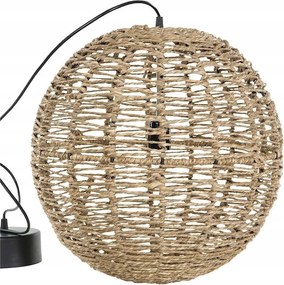 Boho Asztal Fölé Akasztható Mennyezeti Lámpa Juta Természetes Gömb Nappaliba 40cm