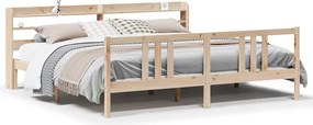 vidaXL tömör fenyőfa ágykeret fejtámlával 200 x 200 cm