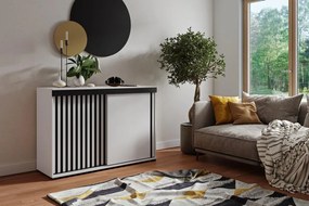 Malani 140 Tolóajtós Komód 140cm, Fehér