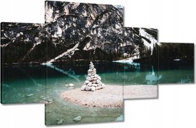 Festmények 130x80 Hegyi tájkép tóval