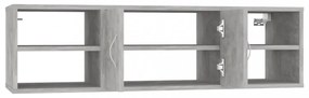 betonszürke szerelt fa fali polc 102 x 30 x 29 cm