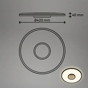 Briloner 3847015 - TORO LED mennyezeti lámpatest LED/18W/230V Ø 42 cm fekete