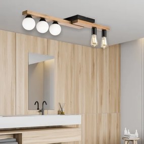 Felületre szerelhető csillár MATTE 2xE27/15W/230V + 3xG9/5W/230V fekete/tölgy