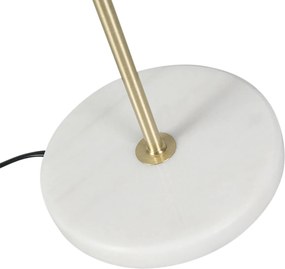 Asztali lámpa sárgaréz taupe bársonyernyővel 35 cm - Kaso