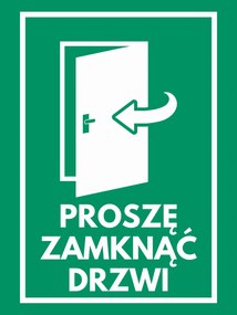 Fém poszter információs Kérjük Zárja Be Az Ajtót 30x40