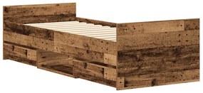 antik fa szerelt fa ágykeret matrac nélkül 90x200 cm