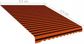 narancssárga és barna vászon napellenző tető 350 x 250 cm