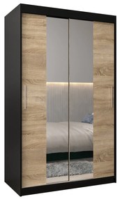 Ruhásszekrény 120 cm Toki 1 (matt fekete + szonoma tölgy). 1064894