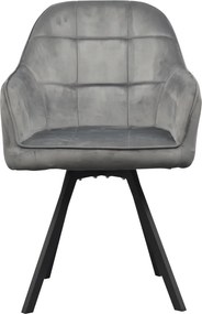 Forgó étkezőszék, sötétszürke Velvet szövet, SAMANTA