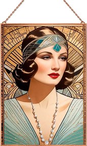 Art Deco lady 5 üvegkép, falikép
