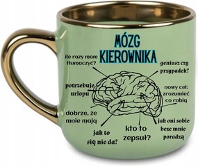 Elegáns bögre „a vezető agya” felirattal Ajándék Munka 400 Zöld