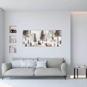 Kép - Erdő medvékkel (120x50 cm)