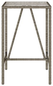 szürke polyrattan kültéri bárasztal 70 x 70 x 110 cm