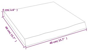 kezeletlen tömör tölgyfa fali polc 40x40x(2-4) cm