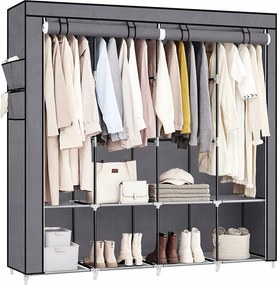 Textil Gardróbszekrény Ruhaakasztó Összecsukható Nagy XXXL