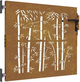 vidaXL bambuszmintás corten acél kerti kapu 85 x 75 cm
