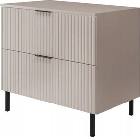 Álló Fürdőszoba Szekrény Mosdó Alá 80 Kasmír Bordázott Mdf Fém Lábak Lap