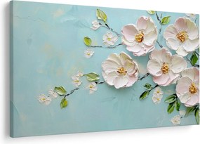 Kép - Virágok kék háttéren (90x60 cm)