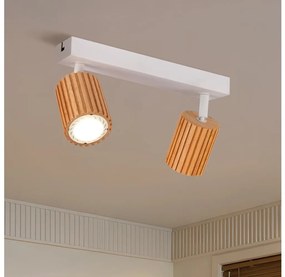 Brilagi - Spotlámpa MODERN WOOD 2xGU10/8W/230V kaucsukfa/fehér