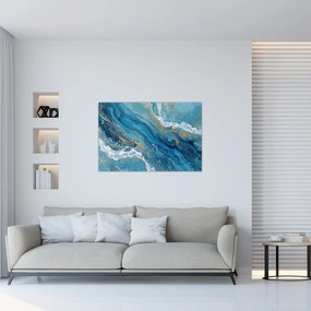 Kép - Világoskék márvány arannyal II. (90x60 cm)