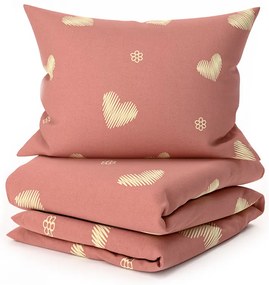 Mikroszálas ágyneműhuzat ORANGE HEART, rózsaszín Ágyneműhuzat mérete: 2 db 70 x 90 cm | 200 x 220 cm