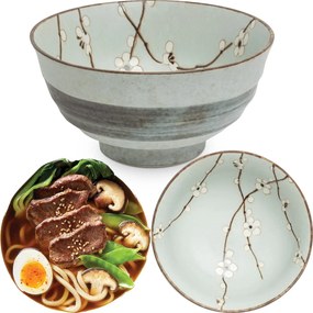Világoszöld Udon leveses tésztatál 17cm Hana Light Green Edo Japan