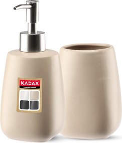 Fürdőszoba Szett Wc Adagoló Bögre Bézs