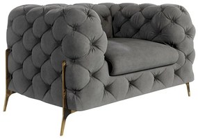 Szürke bársony fotel Chelsea Bis – Ropez