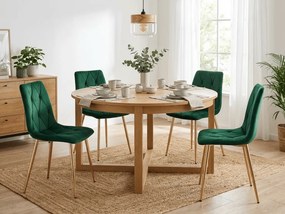 Zöld bársony étkezőszék LIBRA arany lábakkal