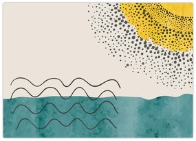 Üveg kép - Absztrakt festmény a strandról N⁰1 (70x50 cm)