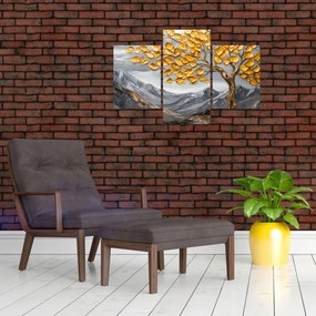Kép – Fa arany levelekkel (90x60 cm)