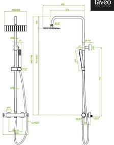 Laveo Pola, zuhanygarnitúra termosztatikus csapteleppel, króm, LAV-PLA_00TD