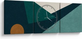 Kép - Kubista absztrakció (órával) (90x30 cm)