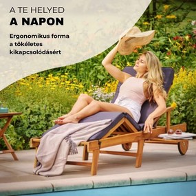 TAMI SUN kerti nyugágy, 195,5x69x85cm, természetes barna Jurhan