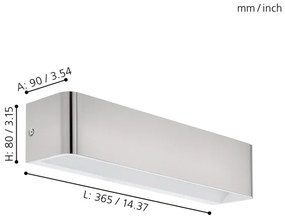 Eglo 98426 - LED Fali lámpa SANIA LED/12W/230V