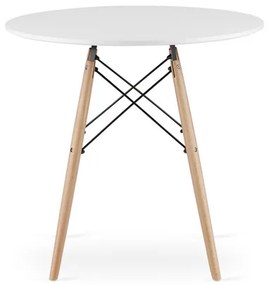 Étkezőasztal TODI 80 cm - bükkfa/fehér
