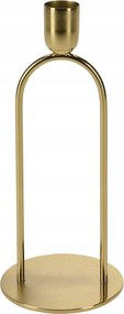 Dekoratív fém asztali gyertyatartó, arany, 20 cm