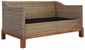 2 személyes természetes rattan kanapé párnával