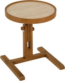 Opus Yuvarlak 40 - Walnut, Travertine