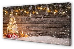 Canvas képek Karácsonyfa díszítés hó 120x60 cm