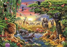 Szafari African Gathering 2000 db-os puzzle Clementoni