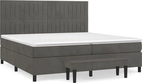 vidaXL sötétszürke bársony rugós ágy matraccal 200x200 cm
