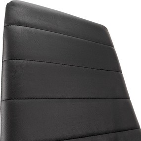 Tino NOVA Étkezőszék fekete textilbőr + fém - fekete